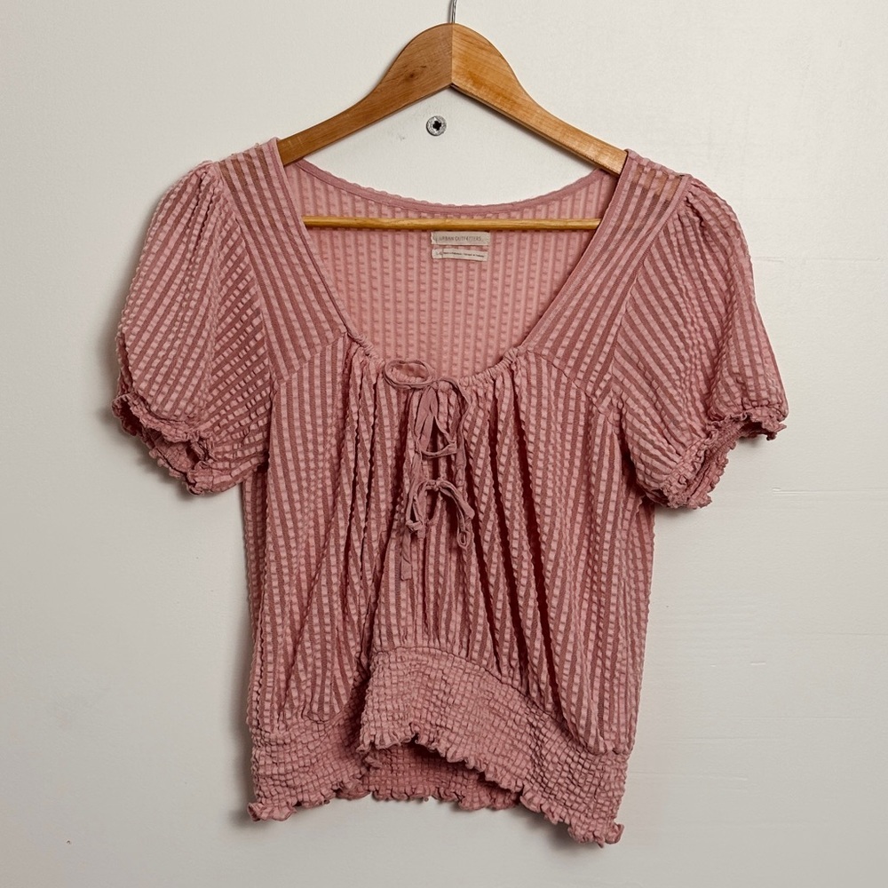 Urban Outfitters Peasant style cropped top - dusty pink - polyester - L - Picture 4 of 10